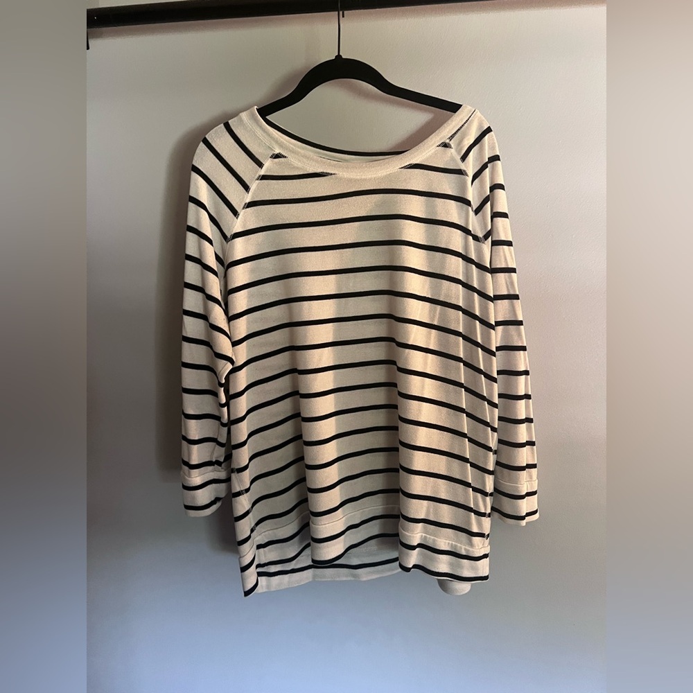 Market & Spruce Striped Long Sleeve Knit Top XXL